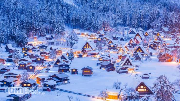 Winter lights in Shirakawa-Go